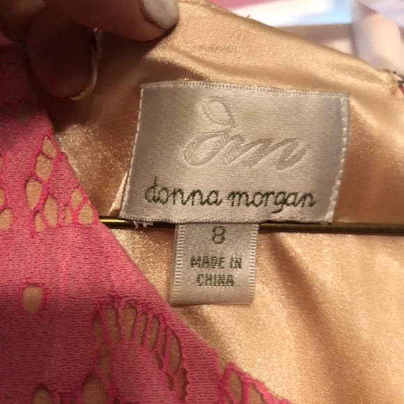 Pink lace and nude underlay dress - Picture 3 of 3